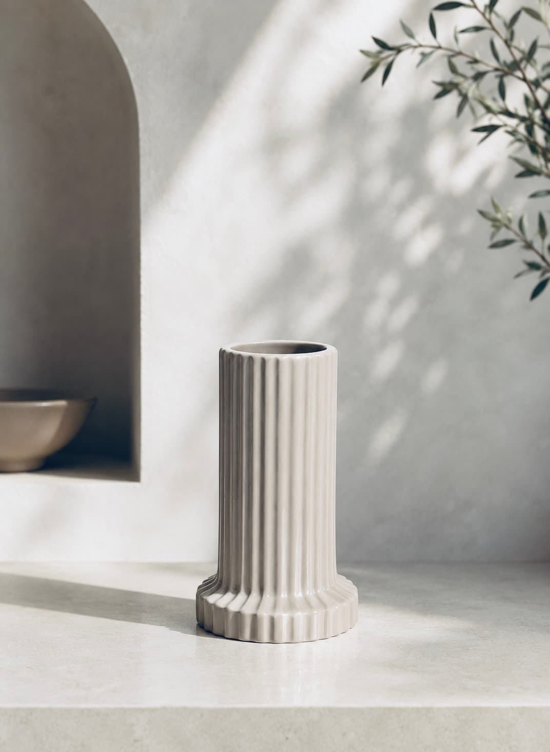 Sleek Ribbed Vase