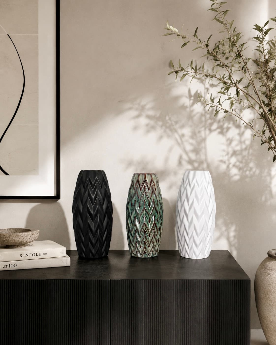 Chevron Textured Vase